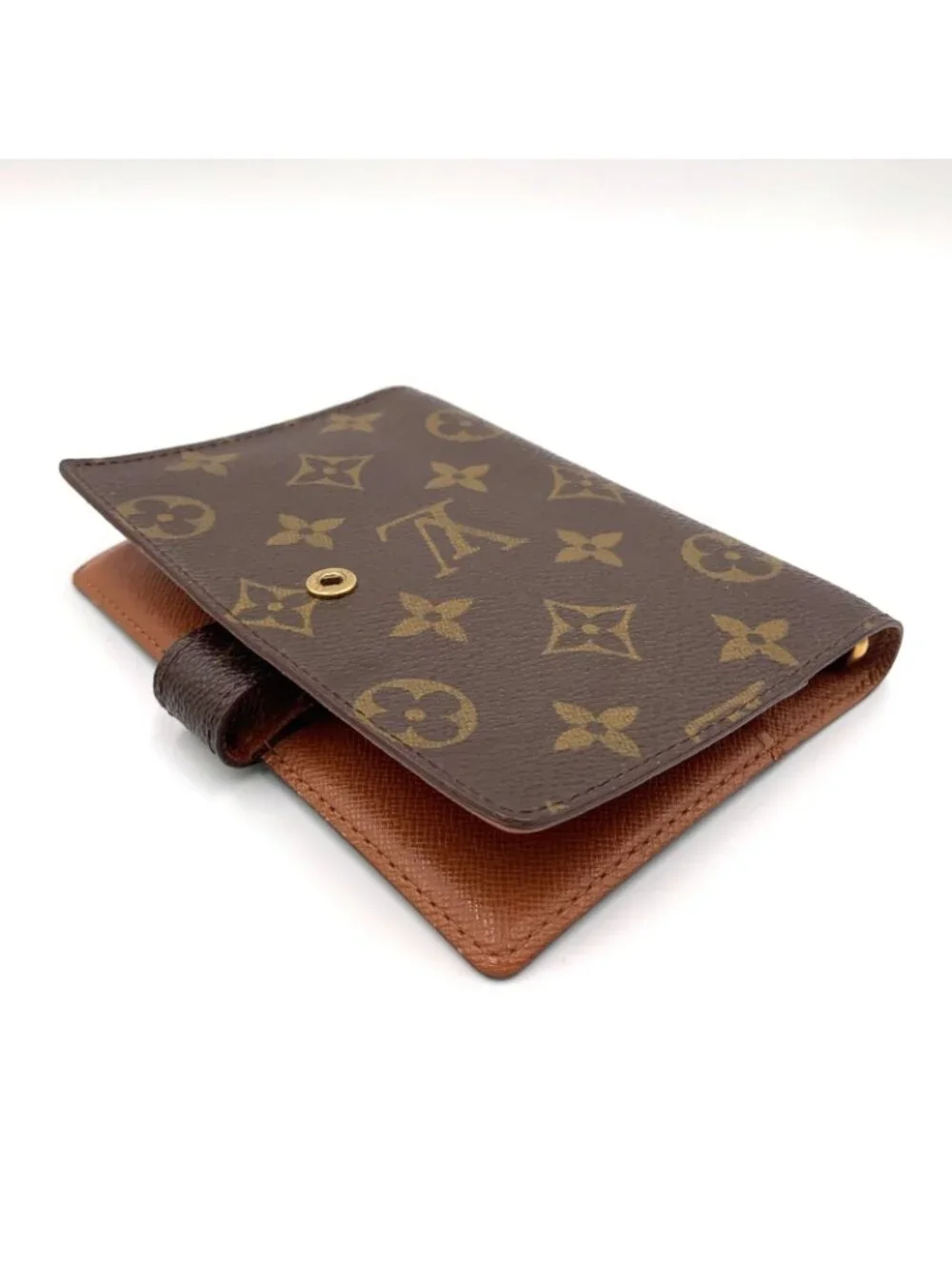 Louis Vuitton Agenda PM Monogram Brown Notebook Cover Gold